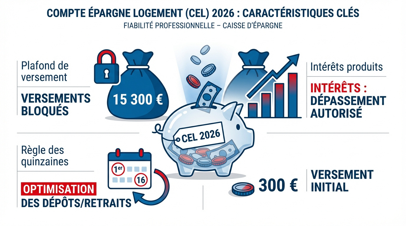 Caractéristiques du plafond CEL 2026 à la Caisse d'Épargne