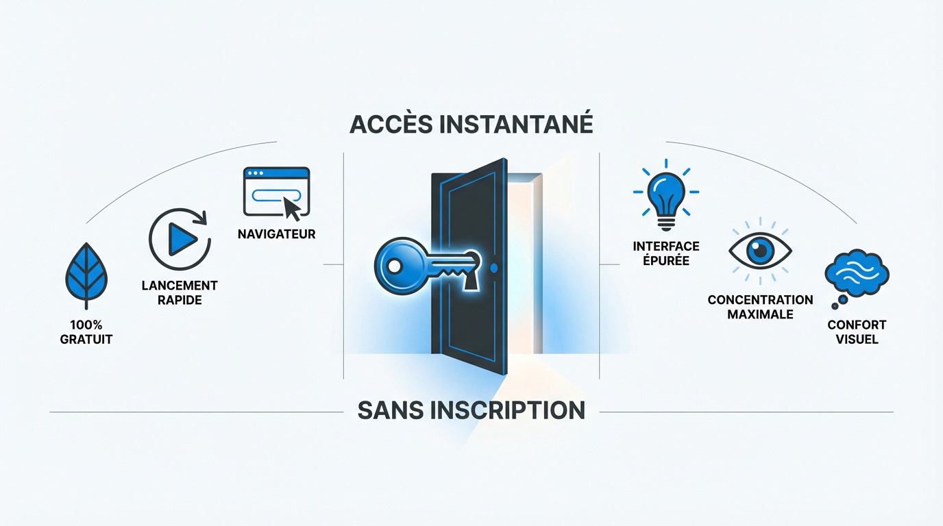 Icône représentant l'accès instantané et gratuit au test de mémoire en ligne