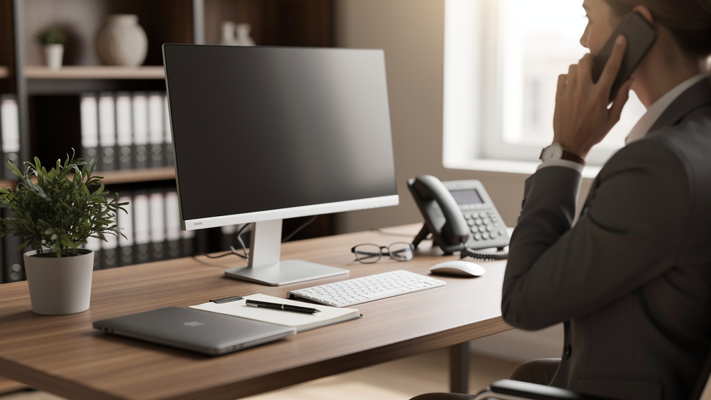 Conseillère bancaire au téléphone avec un client