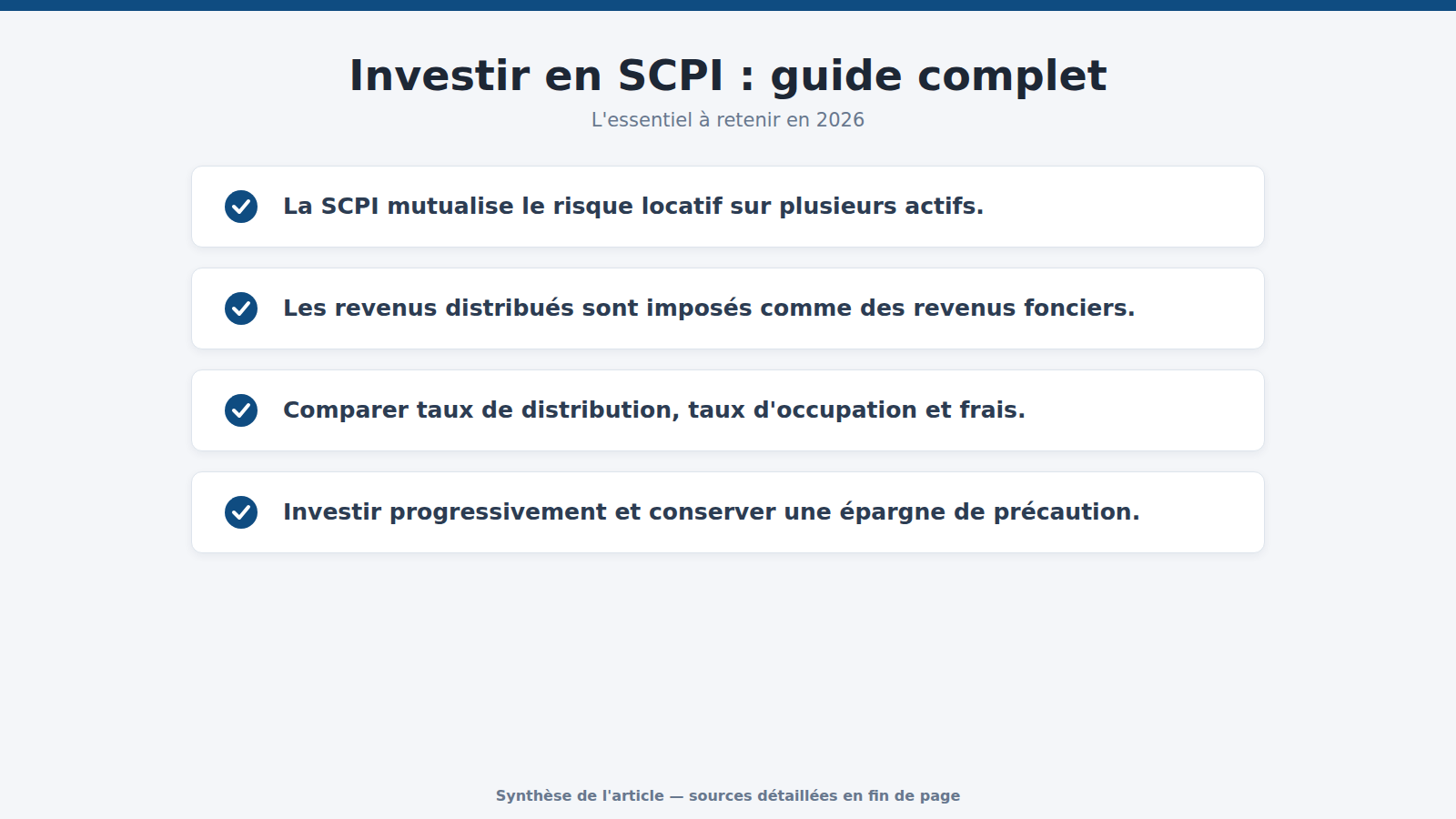 Investir en SCPI : guide complet : l'essentiel à retenir (2026)