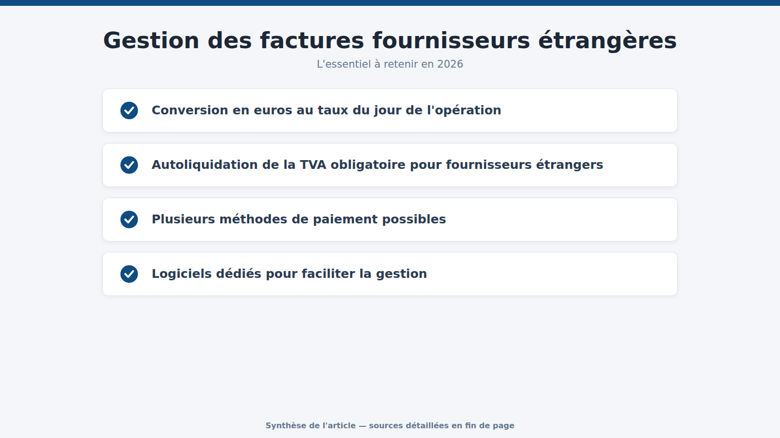Gestion des factures fournisseurs étrangères : l'essentiel à retenir (2026)