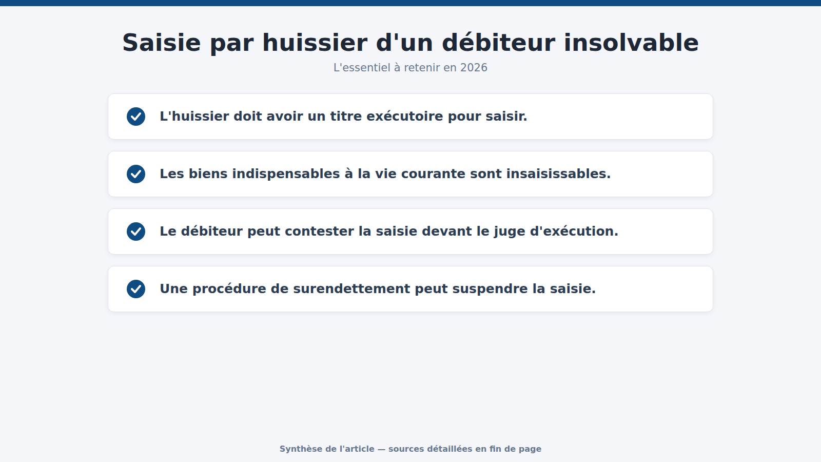 Saisie par huissier d'un débiteur insolvable : l'essentiel à retenir (2026)