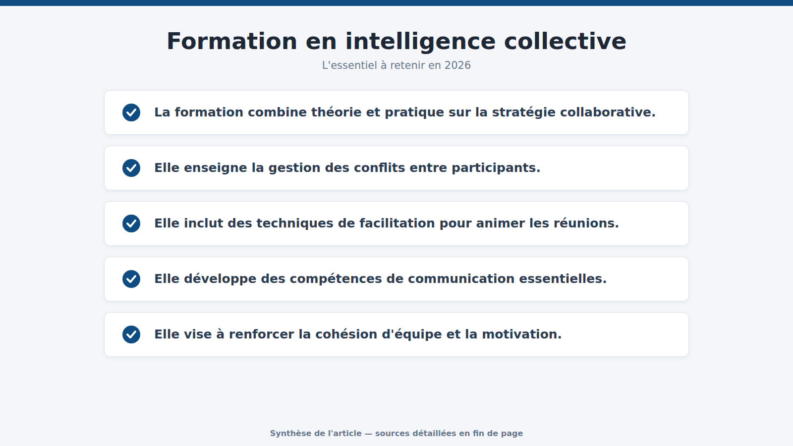 Formation en intelligence collective : l'essentiel à retenir (2026)
