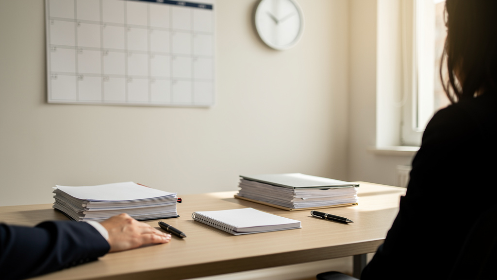 Responsable RH expliquant les droits RTT à un salarié