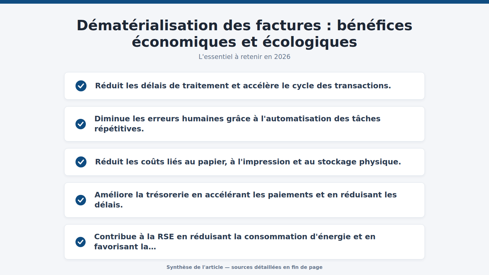 Dématérialisation des factures : bénéfices économiques et écologiques : l'essentiel à retenir (2026)