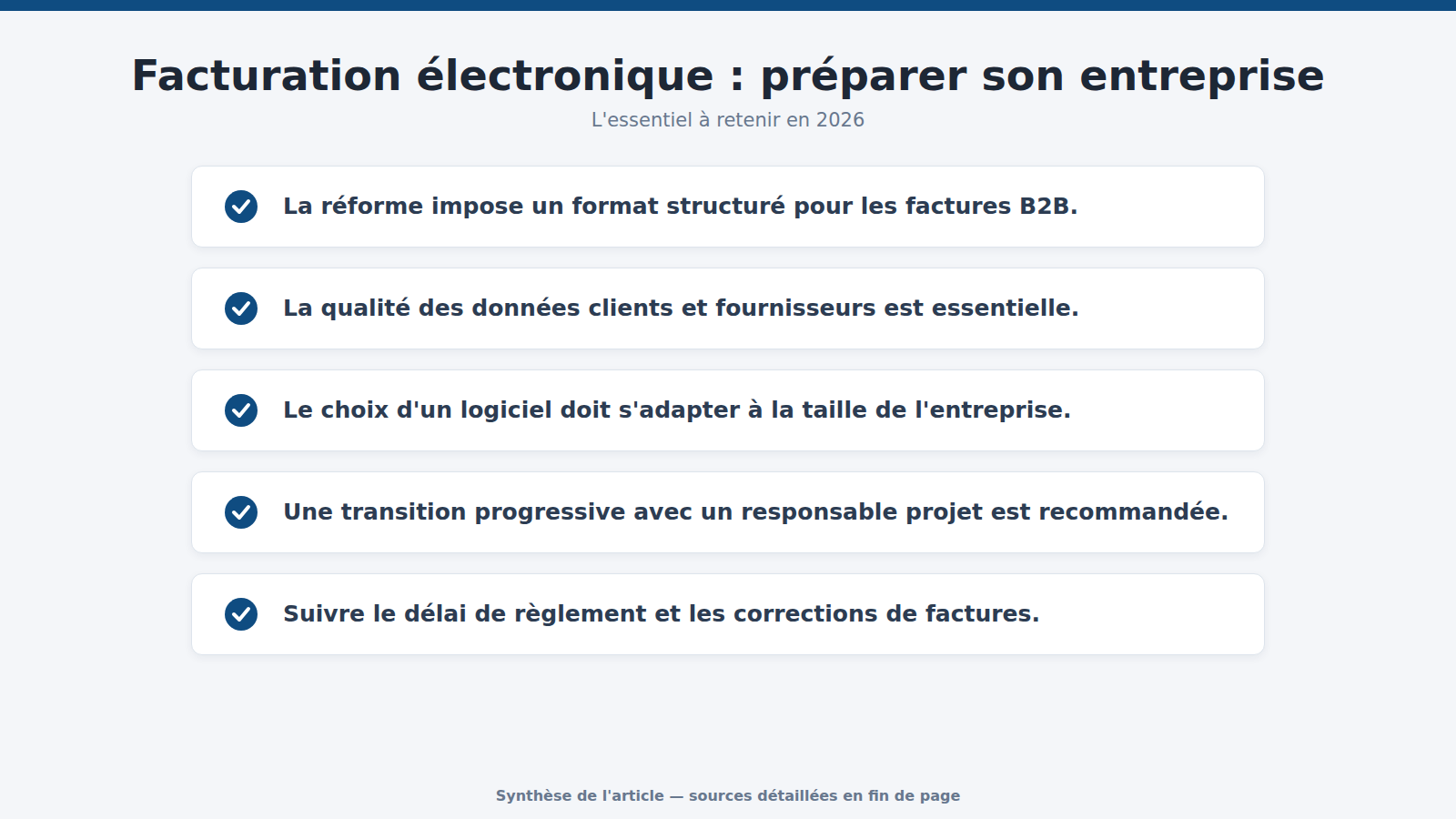 Facturation électronique : préparer son entreprise : l'essentiel à retenir (2026)