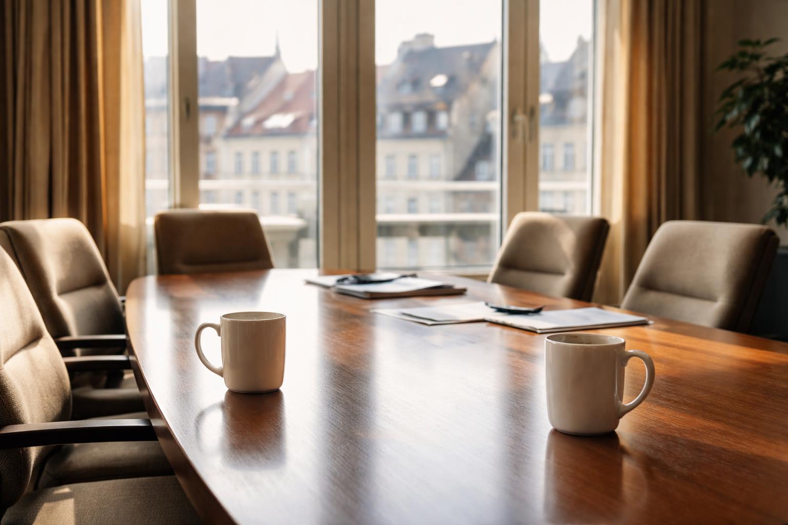 Réunion entre un conseiller en assurances et un chef d'entreprise