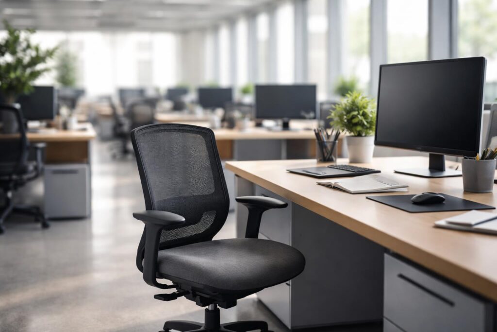 Responsable RH analysant des documents de mutuelle collective à son bureau