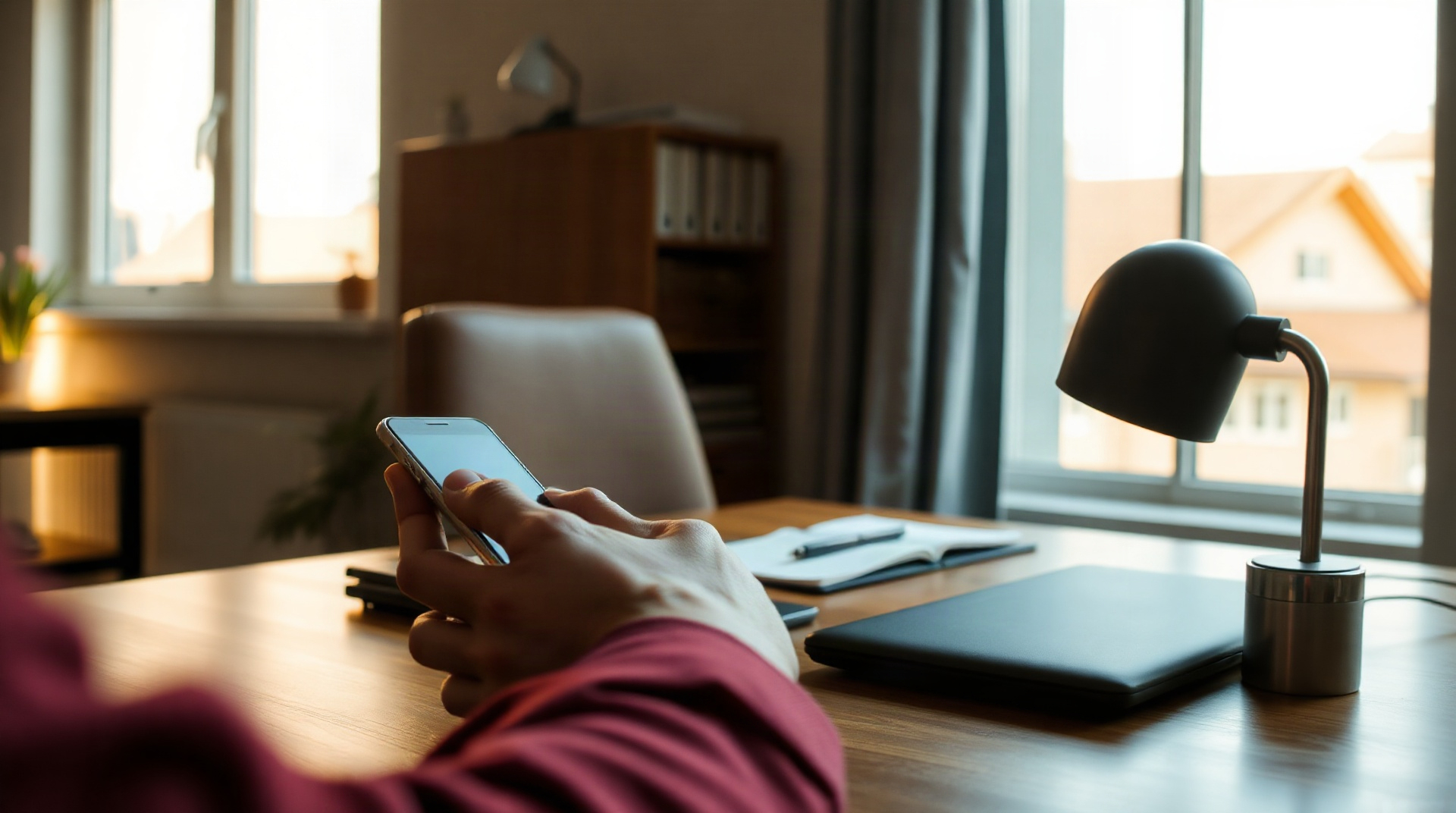 Smartphone affichant la fin d'un email avec une signature professionnelle